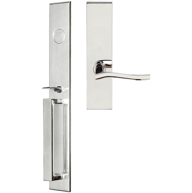INOX - BW Handleset MT Mortise 225 Waterfall Full Dummy 32 LH - Polished Stainless Steel