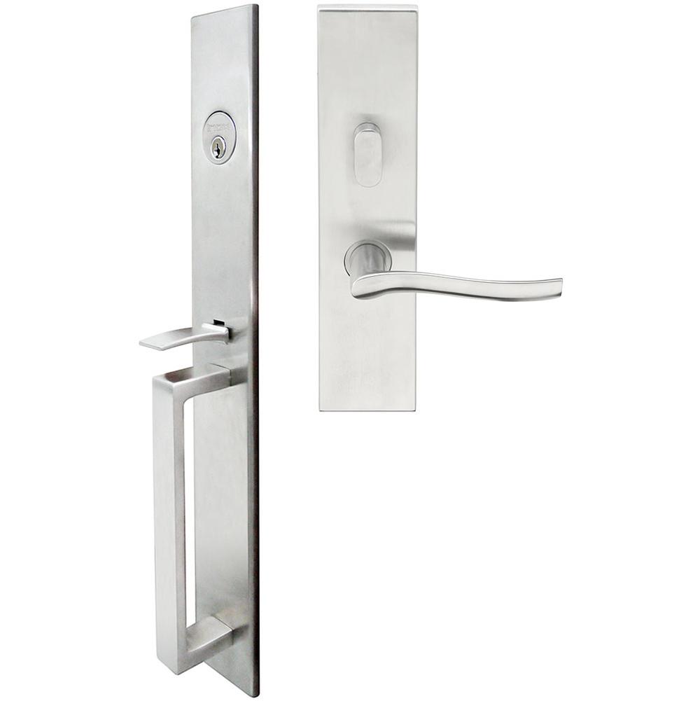 INOX - BW Handleset MT Mortise 225 Waterfall Entry 2-3/4''  32D RH - Satin Stainless Steel