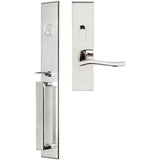 INOX - BW Handleset MT Mortise 225 Waterfall Entry 2-3/4''  32 RH - Polished Stainless Steel