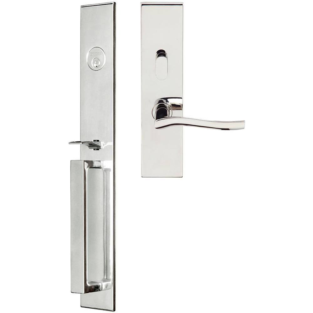 INOX - BW Handleset MT Mortise 225 Waterfall Entry 2-1/2''  32 RHR - Polished Stainless Steel