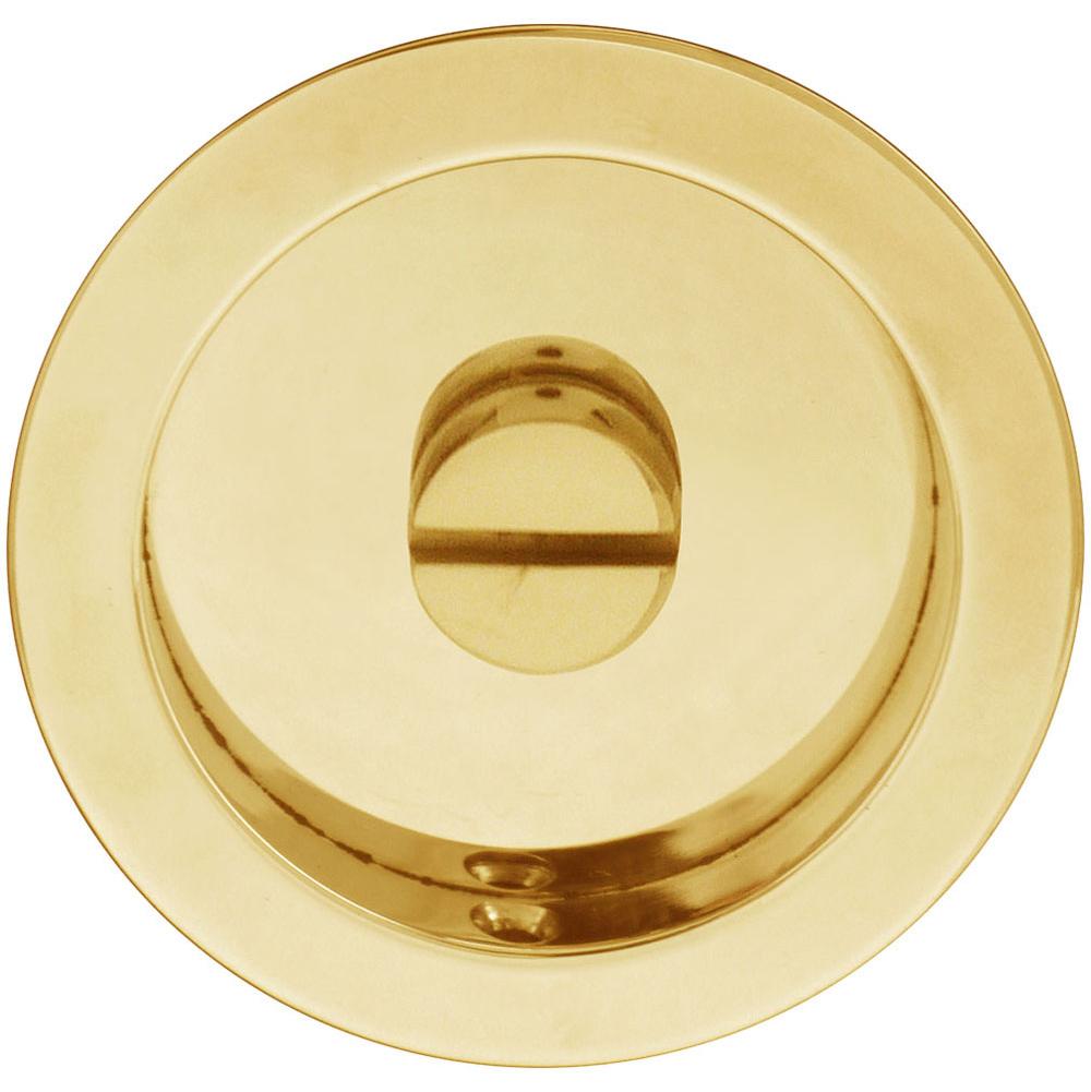 INOX - PD Series Pocket Door Pull 2204 Privacy Coin Turn US3 - Polished Brass