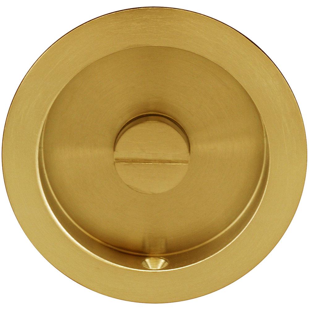 INOX - PD Series Pocket Door Pull 2204 Privacy Coin Turn US38 - Aged Brass