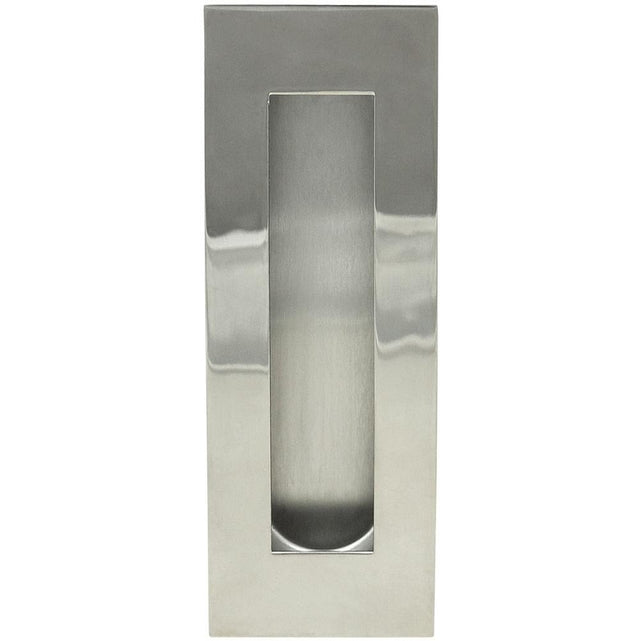 INOX - Rectangular Pocket/Cup Pull w/Rectangular Opening, US32 - Polished Stainless Steel