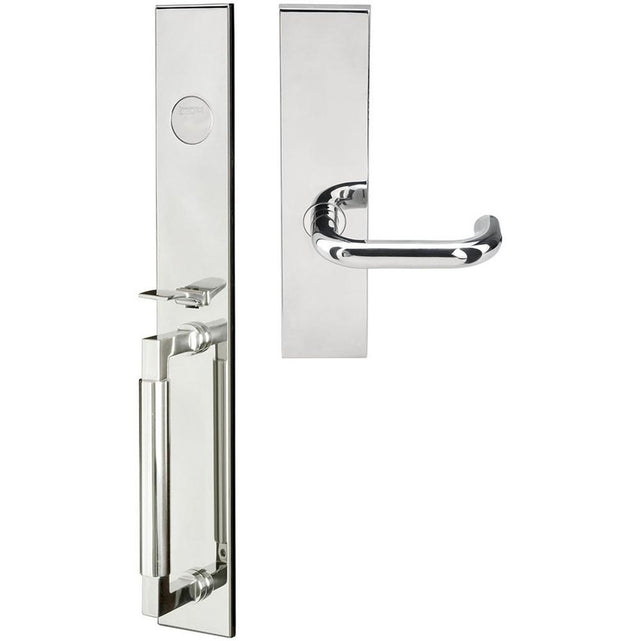 INOX - ME Handleset MT Mortise 102 Munich Full Dummy 32 RH - Polished Stainless Steel