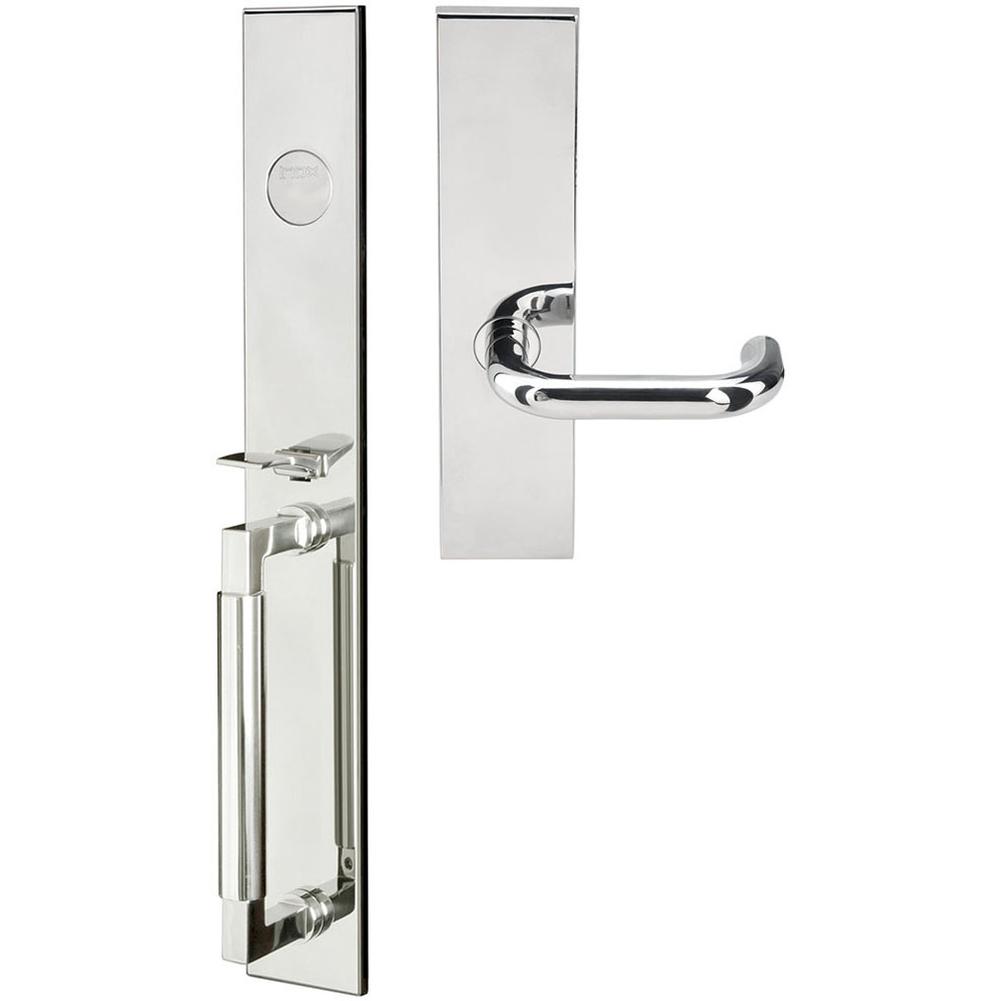 INOX - ME Handleset MT Mortise 102 Munich Full Dummy 32 LH - Polished Stainless Steel