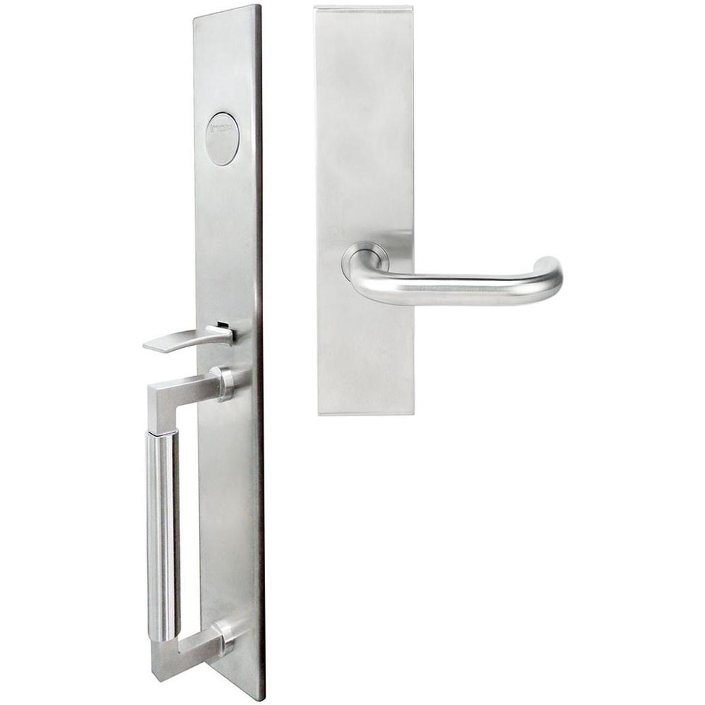 INOX - ME Handleset MT Mortise 102 Munich Full Dummy 32D LH - Satin Stainless Steel