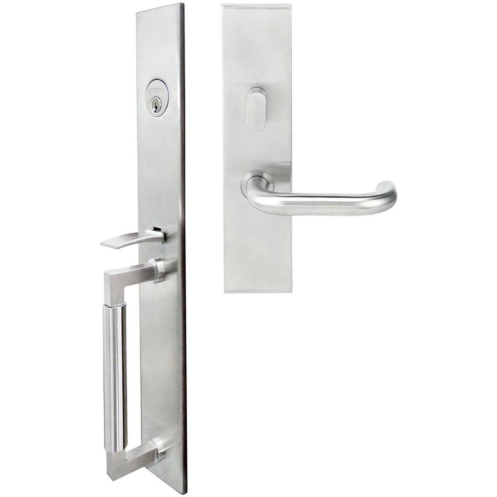INOX - ME Handleset MT Mortise 102 Munich Entry 2-3/4''  32D LH - Satin Stainless Steel