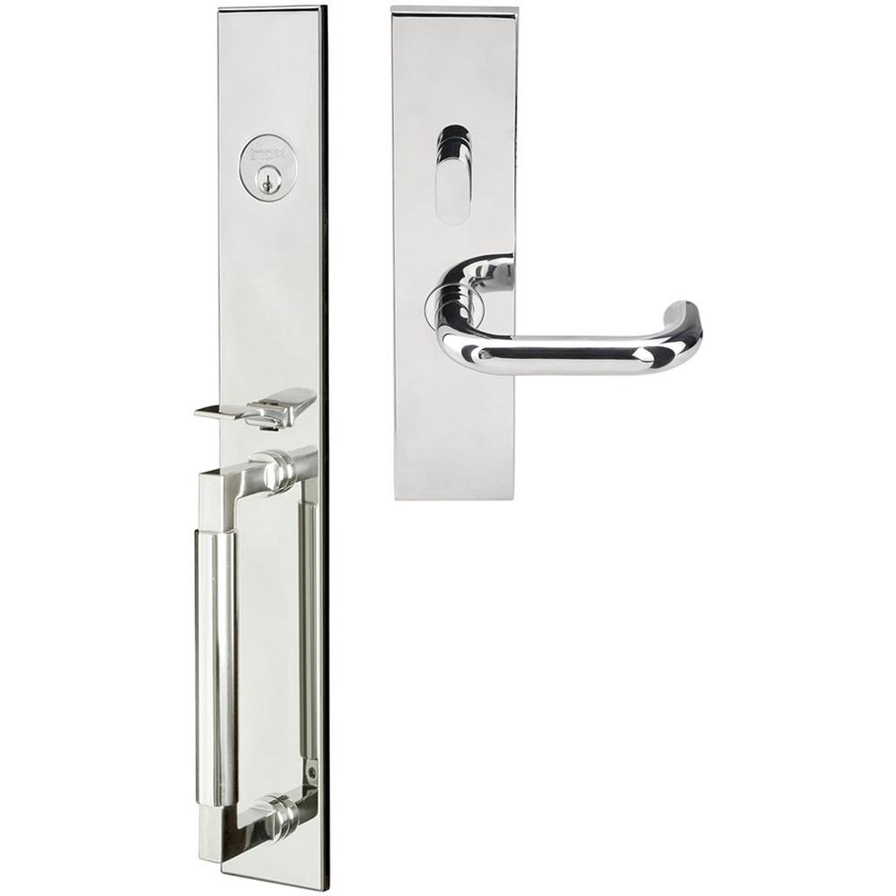 INOX - ME Handleset MT Mortise 102 Munich Entry 2-1/2''  32 RH - Polished Stainless Steel