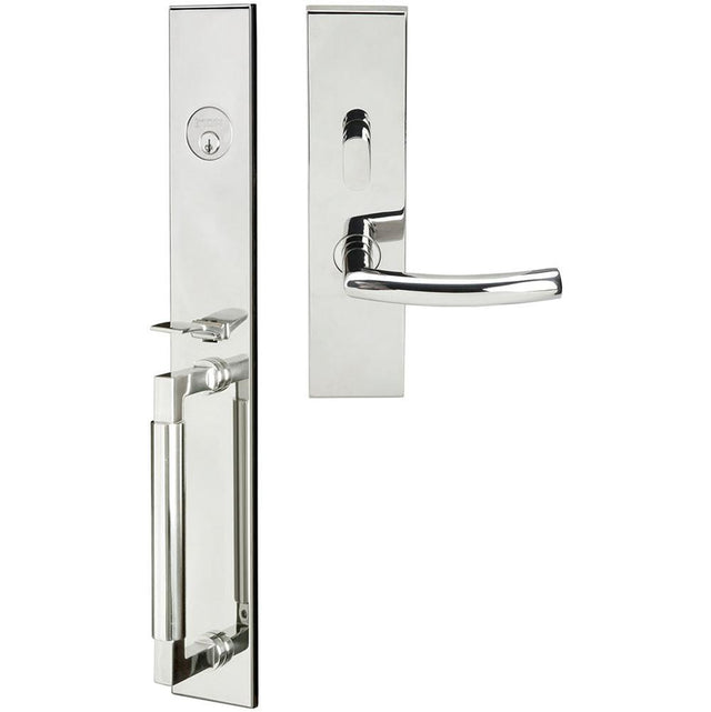 INOX - ME Handleset MT Mortise 103 Oslo Entry 2-3/4''  32 LH - Polished Stainless Steel