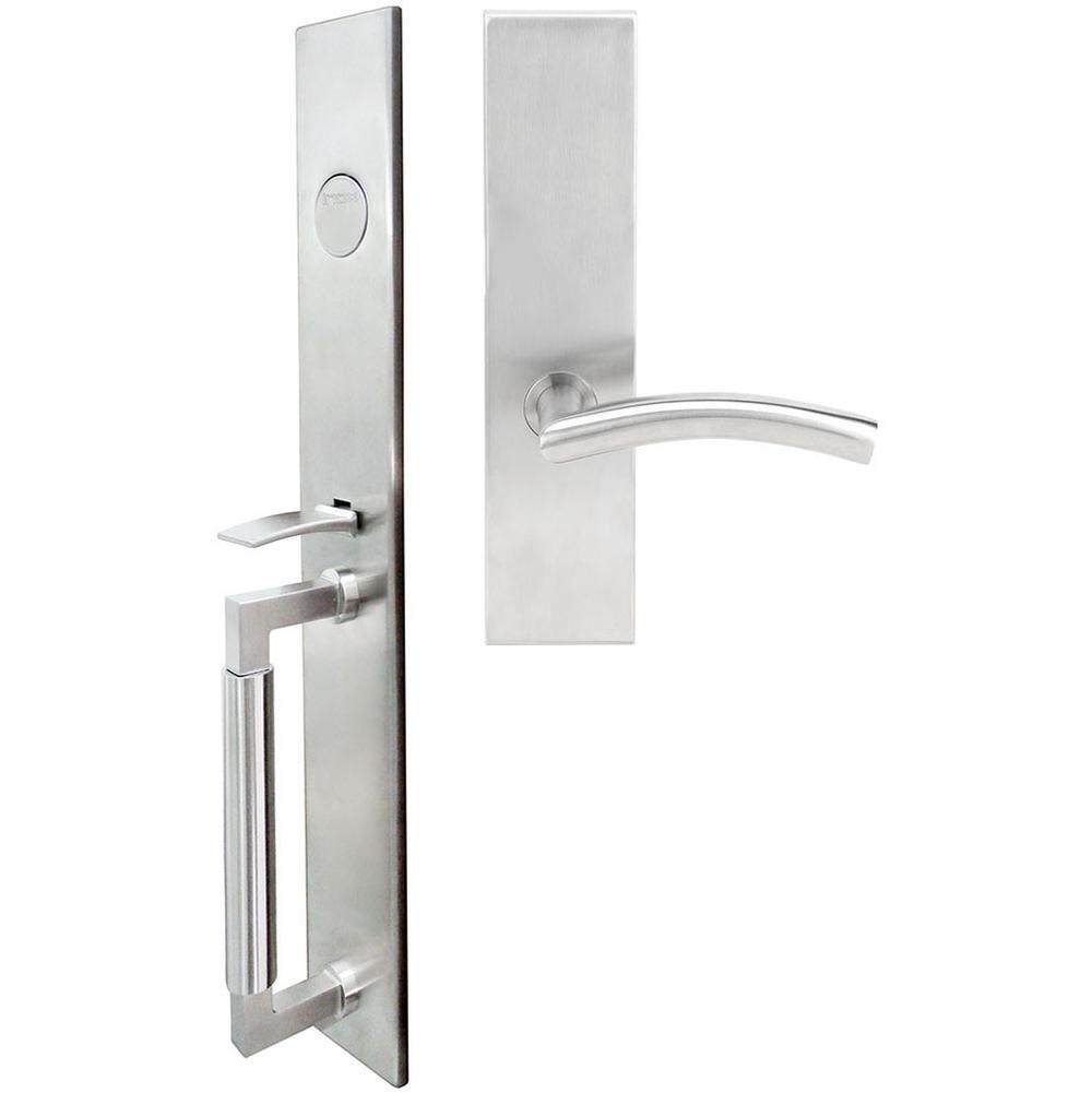 INOX - ME Handleset MT Mortise 104 Brussels Full Dummy 32D LH - Satin Stainless Steel