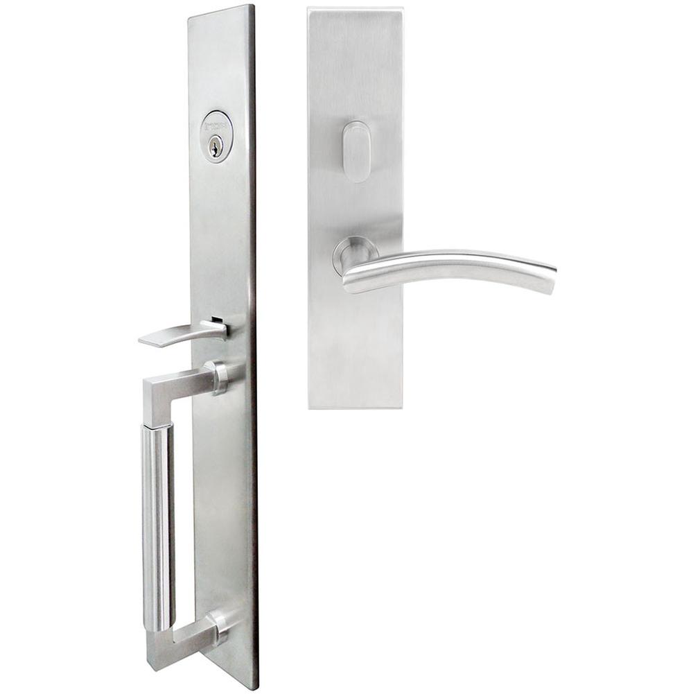 INOX - ME Handleset MT Mortise 104 Brussels Entry 2-3/4''  32D LH - Satin Stainless Steel