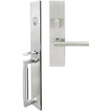 INOX - ME Handleset MT Mortise 105 Frankfurt Entry 2-3/4''  32D LH - Satin Stainless Steel