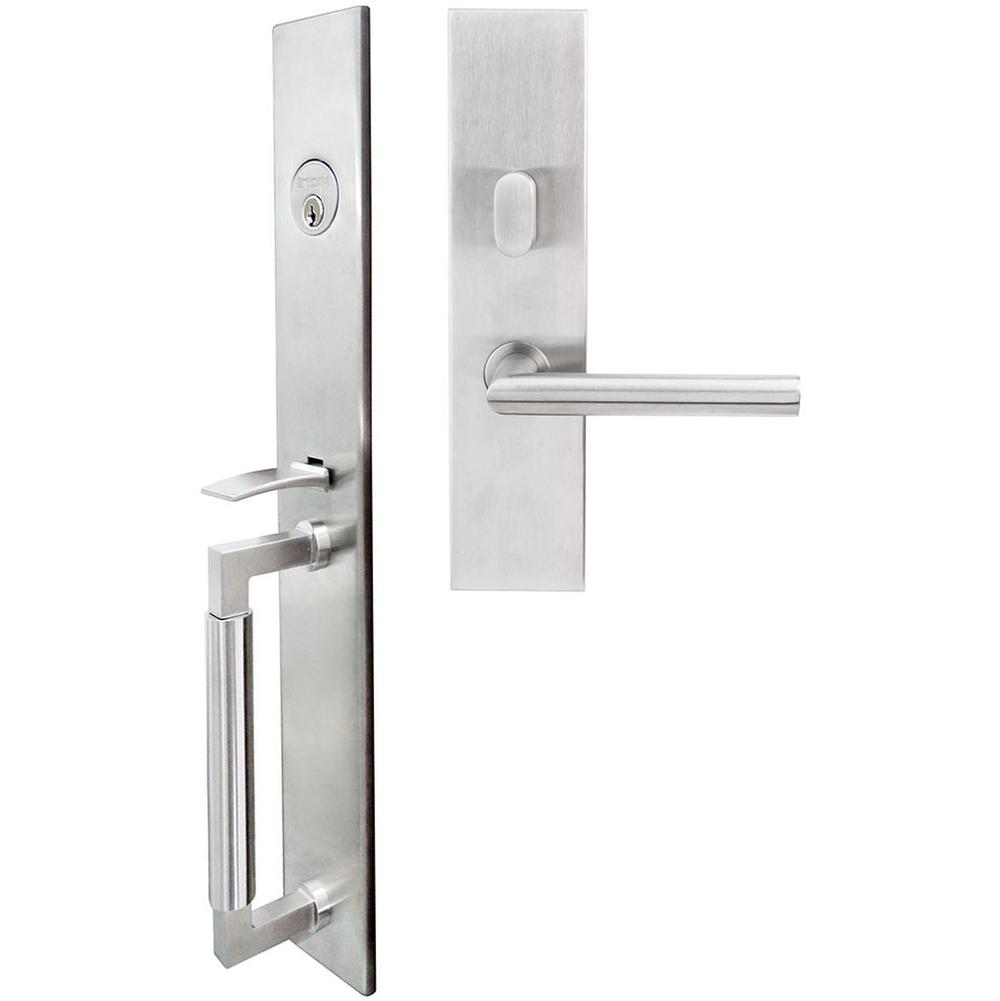INOX - ME Handleset MT Mortise 107 Stockholm Entry 2-1/2''  32D RH - Satin Stainless Steel
