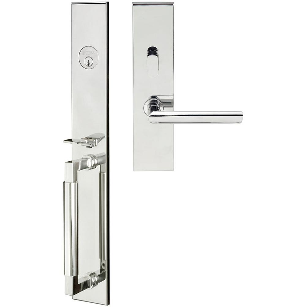 INOX - ME Handleset MT Mortise 107 Stockholm Entry 2-3/4''  32 LH - Polished Stainless Steel