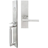 INOX - ME Handleset MT Mortise 214 Champagne Full Dummy 32D LH - Satin Stainless Steel