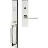INOX - ME Handleset MT Mortise 221 Aurora Entry 2-3/4''  32 RH - Polished Stainless Steel