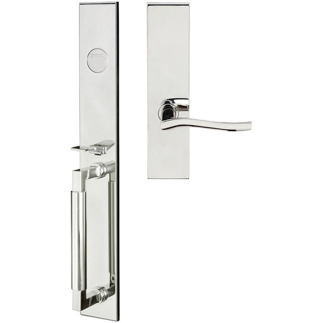 INOX - ME Handleset MT Mortise 225 Waterfall Full Dummy 32 LH - Polished Stainless Steel