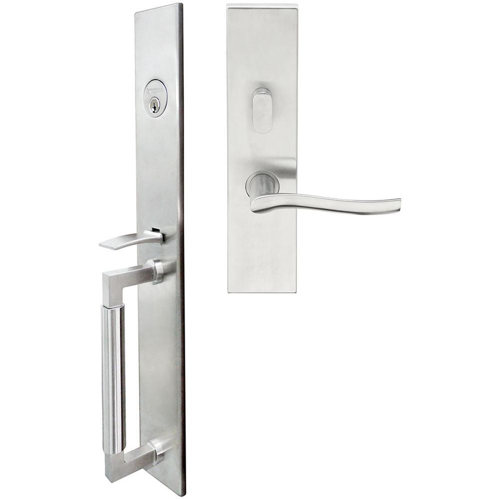 INOX - ME Handleset MT Mortise 225 Waterfall Entry 2-3/4''  32D RH - Satin Stainless Steel