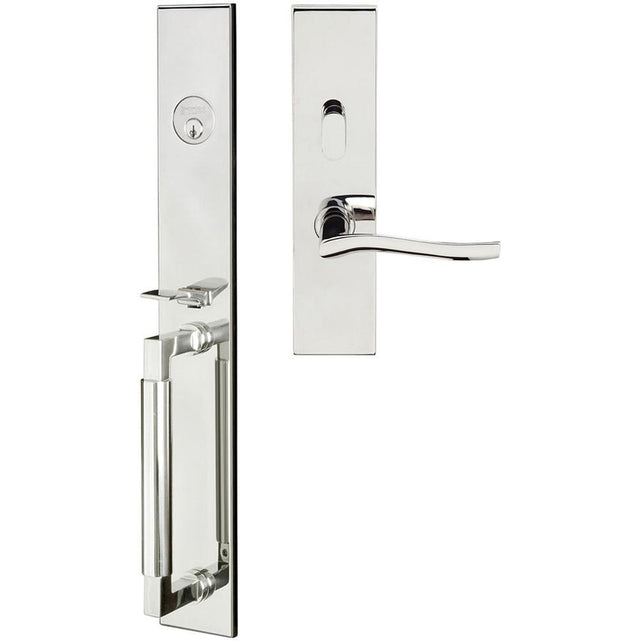 INOX - ME Handleset MT Mortise 225 Waterfall Entry 2-1/2''  32 LH - Polished Stainless Steel