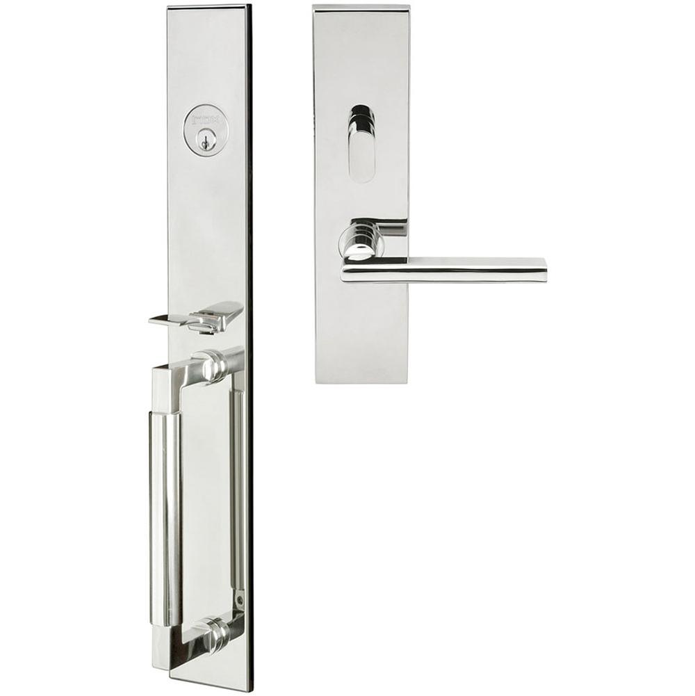 INOX - ME Handleset MT Mortise 243 Sunrise Entry 2-1/2''  32 LHR - Polished Stainless Steel