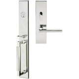 INOX - ME Handleset MT Mortise 243 Sunrise Entry 2-1/2''  32 RH - Polished Stainless Steel