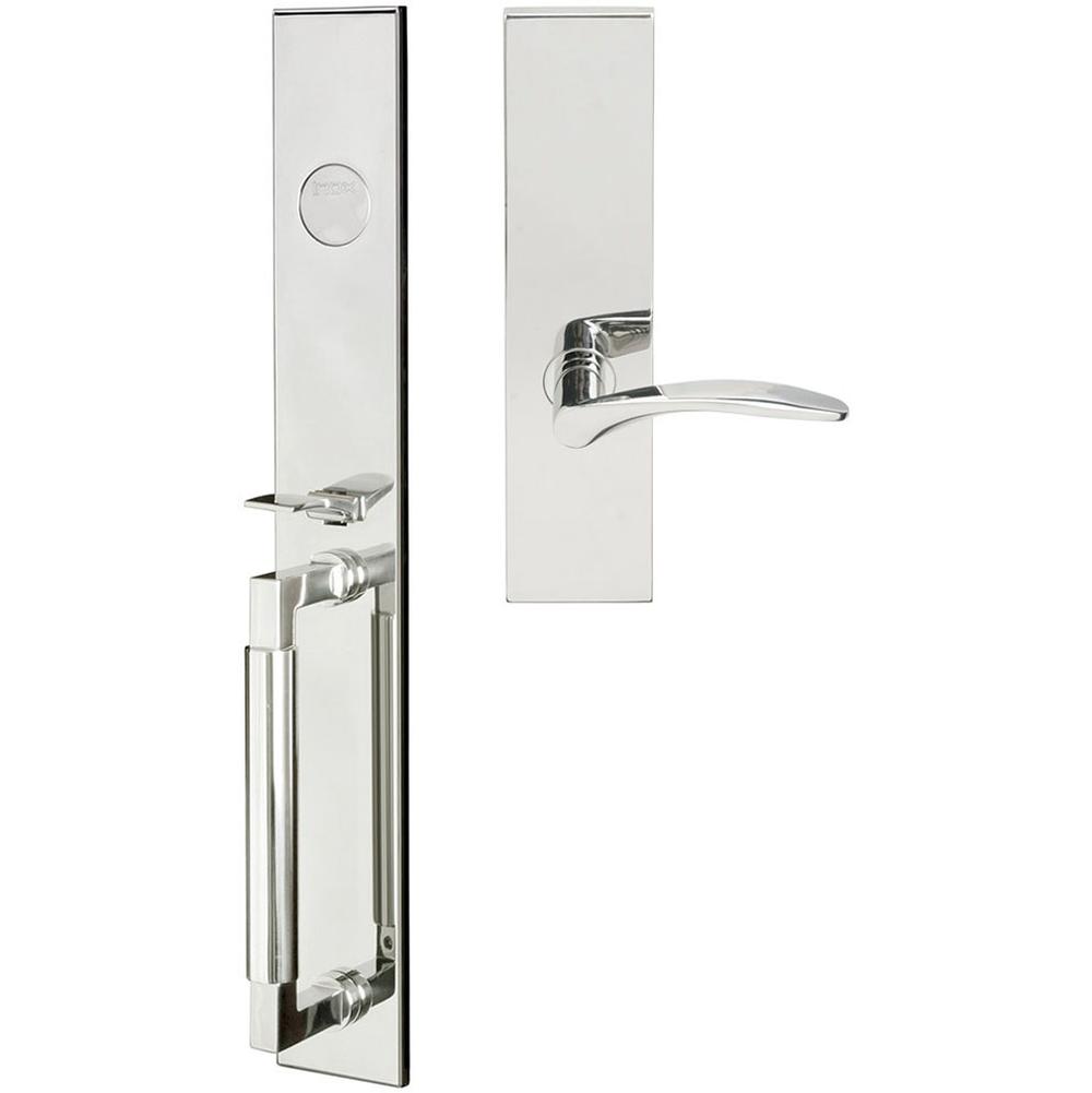 INOX - ME Handleset MT Mortise 311 Crest Full Dummy 32 LH - Polished Stainless Steel