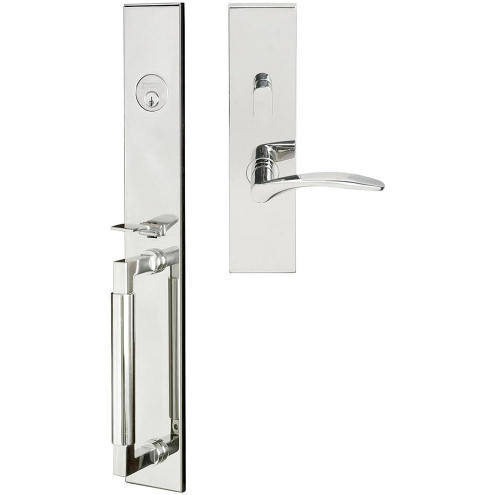 INOX - ME Handleset MT Mortise 311 Crest Entry 2-3/4''  32 LH - Polished Stainless Steel