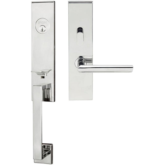 INOX - MH Handleset MT Mortise 107 Stockholm Entry 2-1/2''  32 RH - Polished Stainless Steel