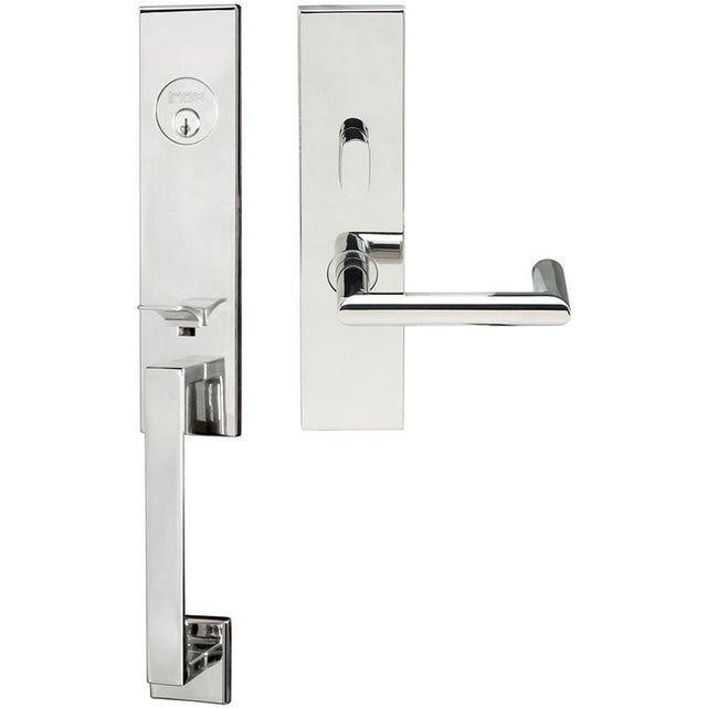 INOX - MH Handleset MT Mortise 109 Stuttgart Entry 2-1/2''  32 LHR - Polished Stainless Steel
