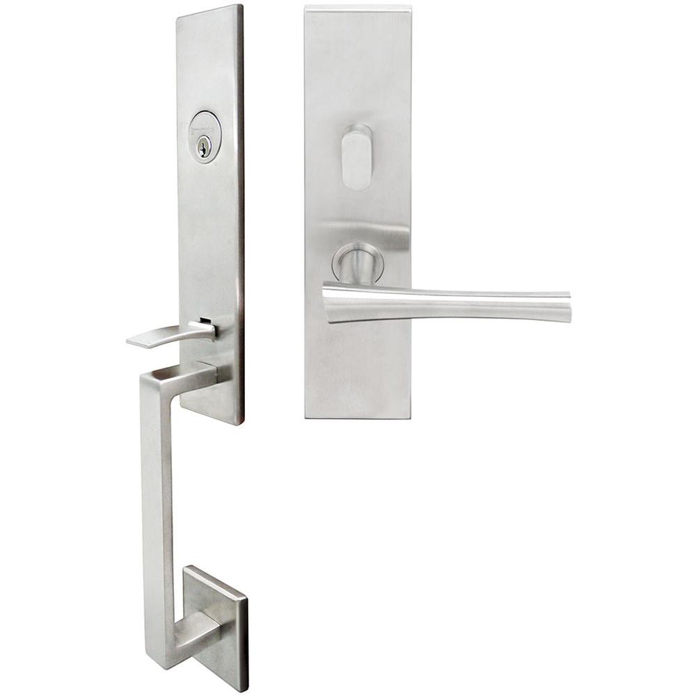 INOX - MH Handleset MT Mortise 214 Champagne Entry 2-1/2''  32D RH - Satin Stainless Steel