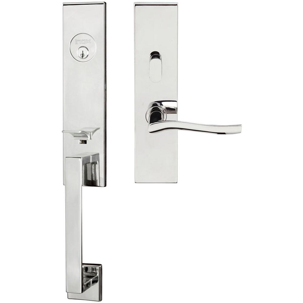 INOX - MH Handleset MT Mortise 225 Waterfall Entry 2-3/4''  32 LH - Polished Stainless Steel