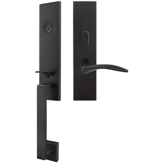 INOX - MH Handleset MT Mortise 311 Crest Entry 2-3/4''  10B RHR - Oil Rubbed Bronze