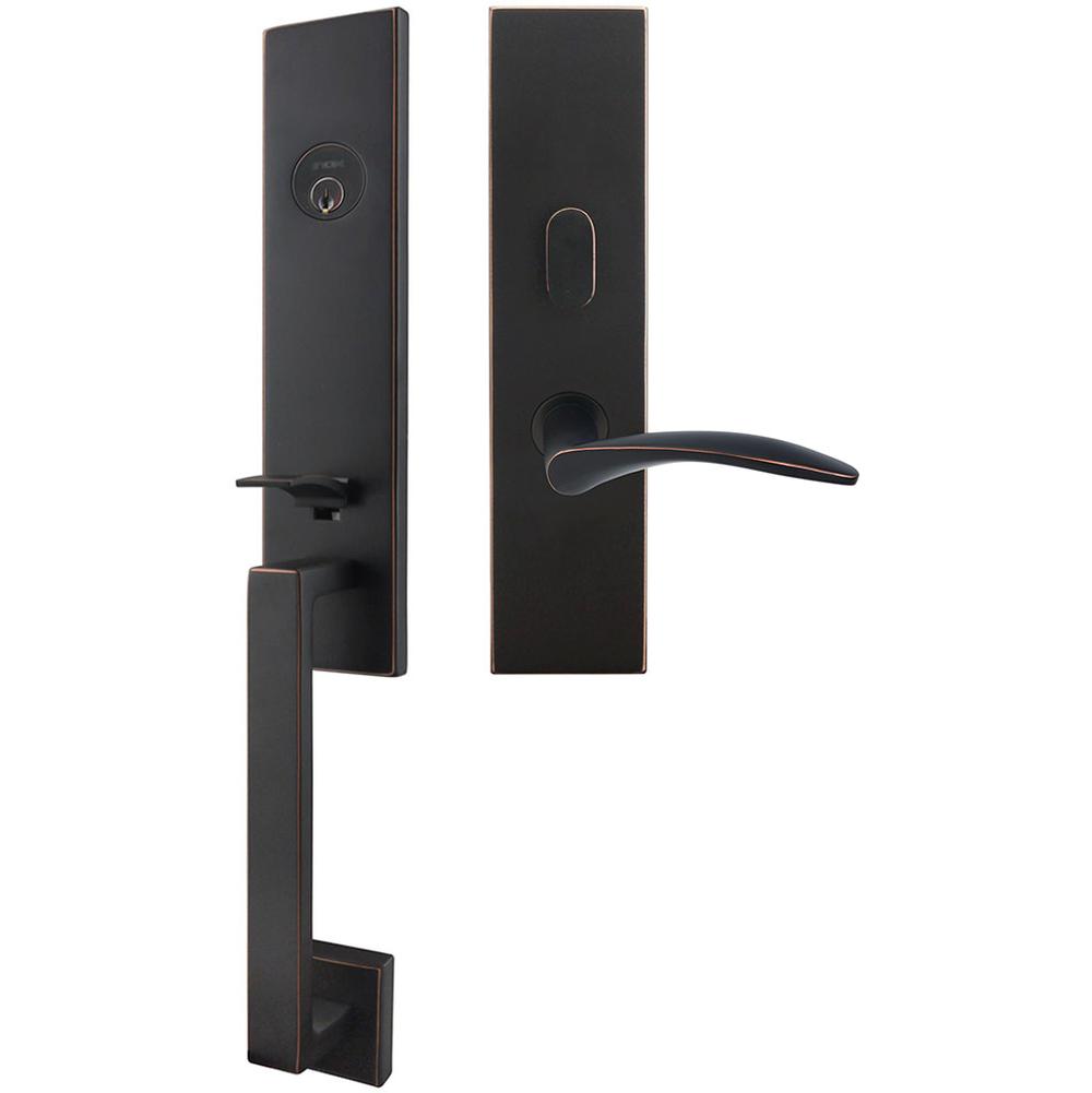 INOX - MH Handleset MT Mortise 311 Crest Entry 2-1/2''  10B RHR - Oil Rubbed Bronze