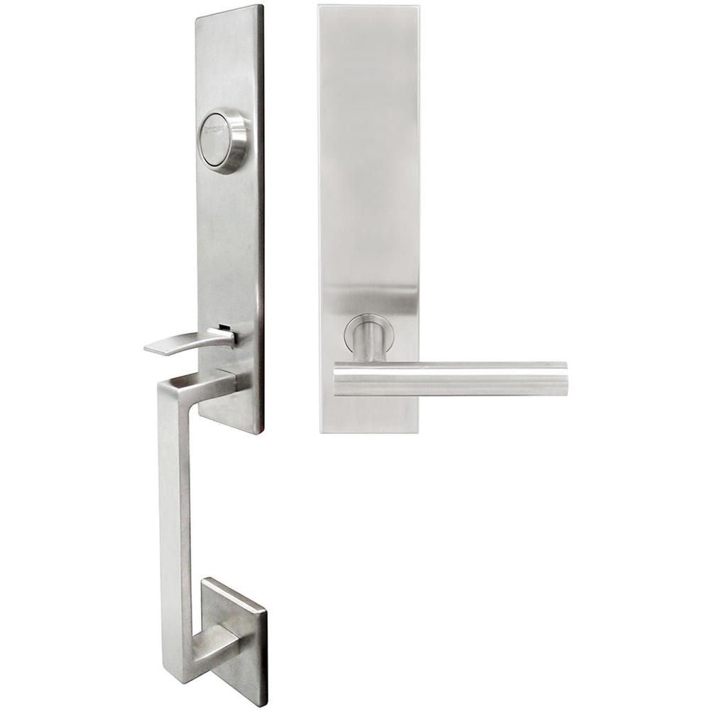 INOX - MH Handleset Tubular Copenhagen Full Dummy 32D LH - Satin Stainless Steel