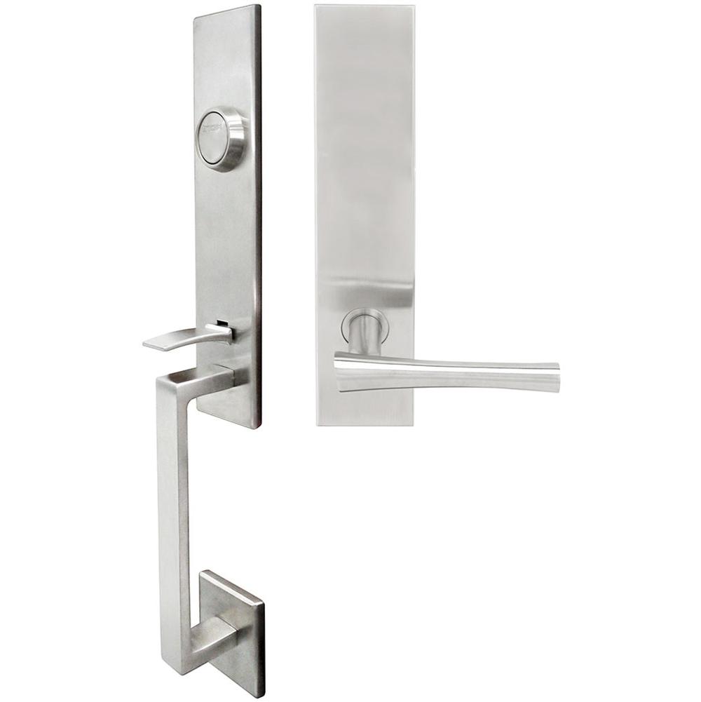 INOX - MH Handleset Tubular Champagne Full Dummy 32D LH - Satin Stainless Steel