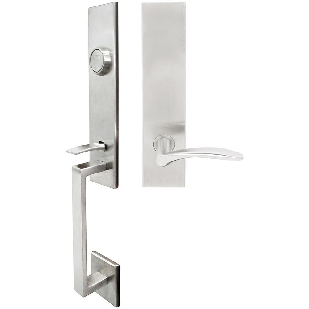 INOX - MH Handleset Tubular Crest Full Dummy 32D LH - Satin Stainless Steel