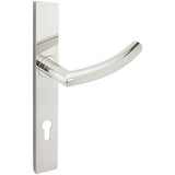 INOX - MU Multipoint 103 Oslo Euro Entry Lever High US32 LH - Polished Stainless Steel