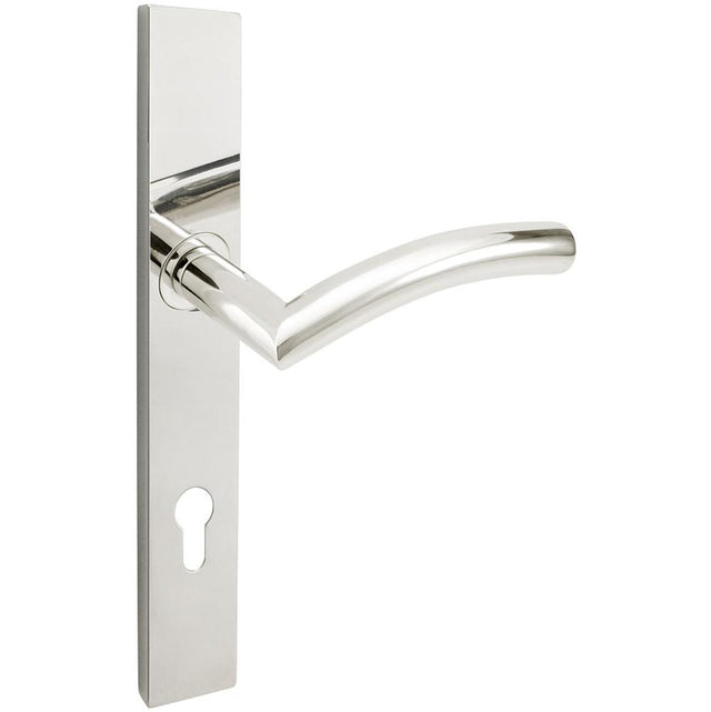INOX - MU Multipoint 104 Brussels Euro Entry Lever High US32 RH - Polished Stainless Steel