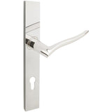 INOX - MU Multipoint 225 Waterfall Euro Entry Lever High US32 LH - Polished Stainless Steel