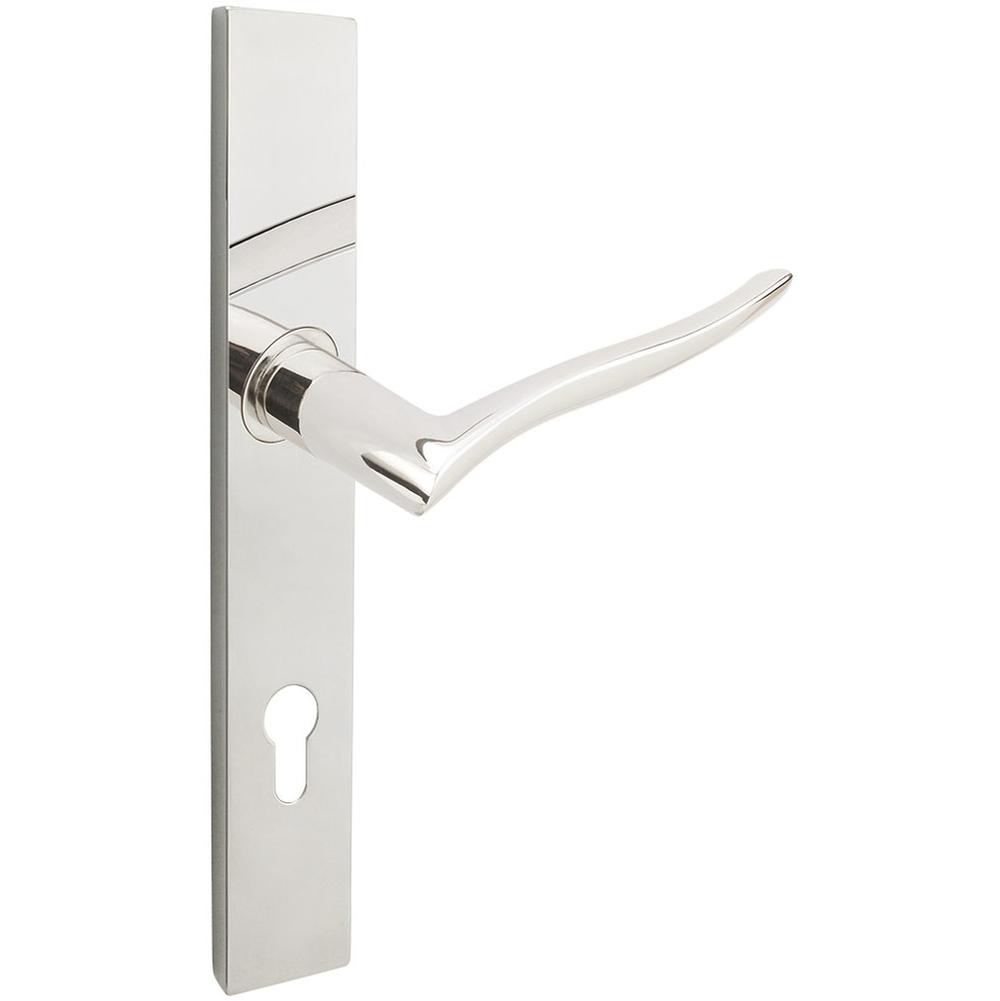 INOX - MU Multipoint 225 Waterfall Euro Entry Lever High US32 RH - Polished Stainless Steel