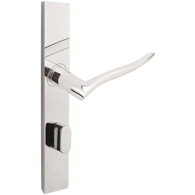 INOX - MU Multipoint 225 Waterfall US Entry Lever High US32 LH - Polished Stainless Steel