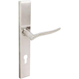 INOX - MU Multipoint 225 Waterfall Euro Entry Lever High US32D LH - Satin Stainless Steel