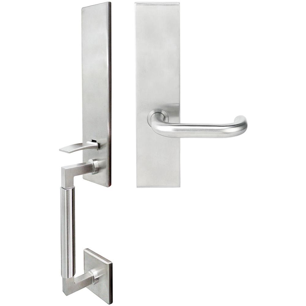 INOX - NY Handleset Tubular Munich Full Dummy 32D LH - Satin Stainless Steel