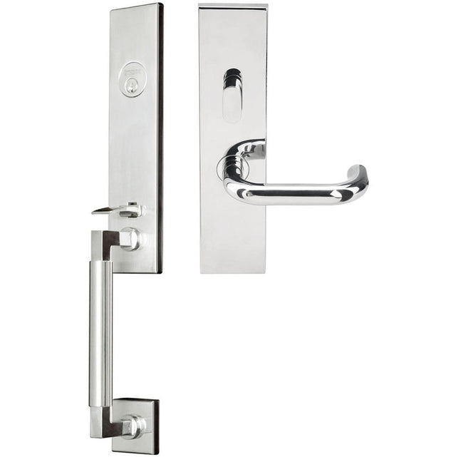 INOX - NY Handleset MT Mortise Munich Entry 2-3/4''  32 LH - Polished Stainless Steel