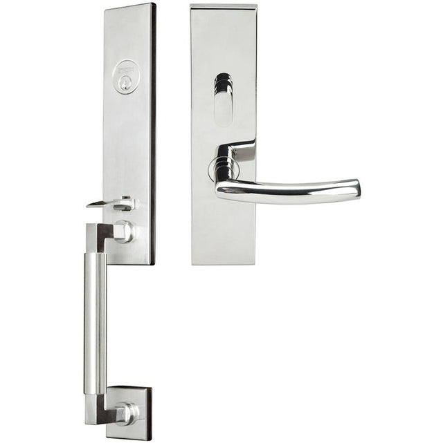 INOX - NY Handleset MT Mortise Oslo Entry 2-3/4''  32 LHR - Polished Stainless Steel