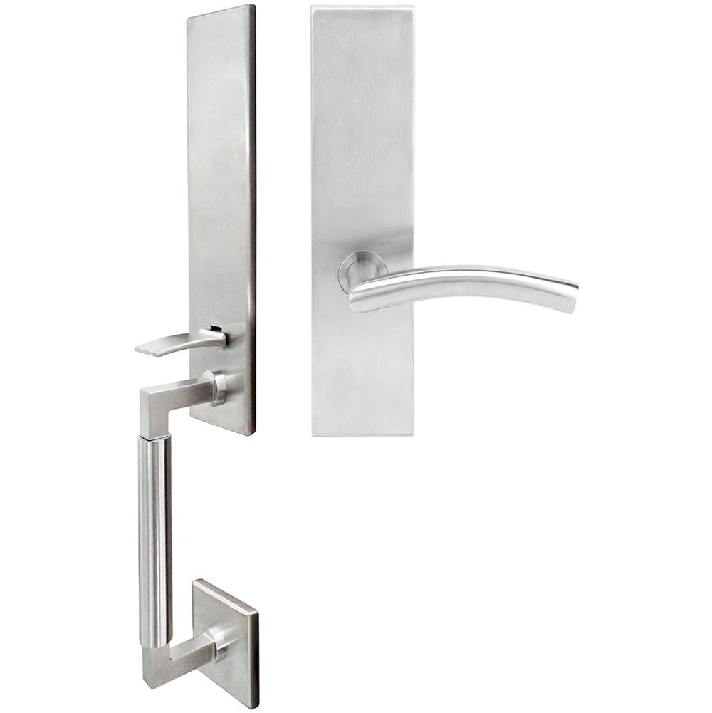 INOX - NY Handleset MT Mortise Brussels Full Dummy 32D LH - Satin Stainless Steel