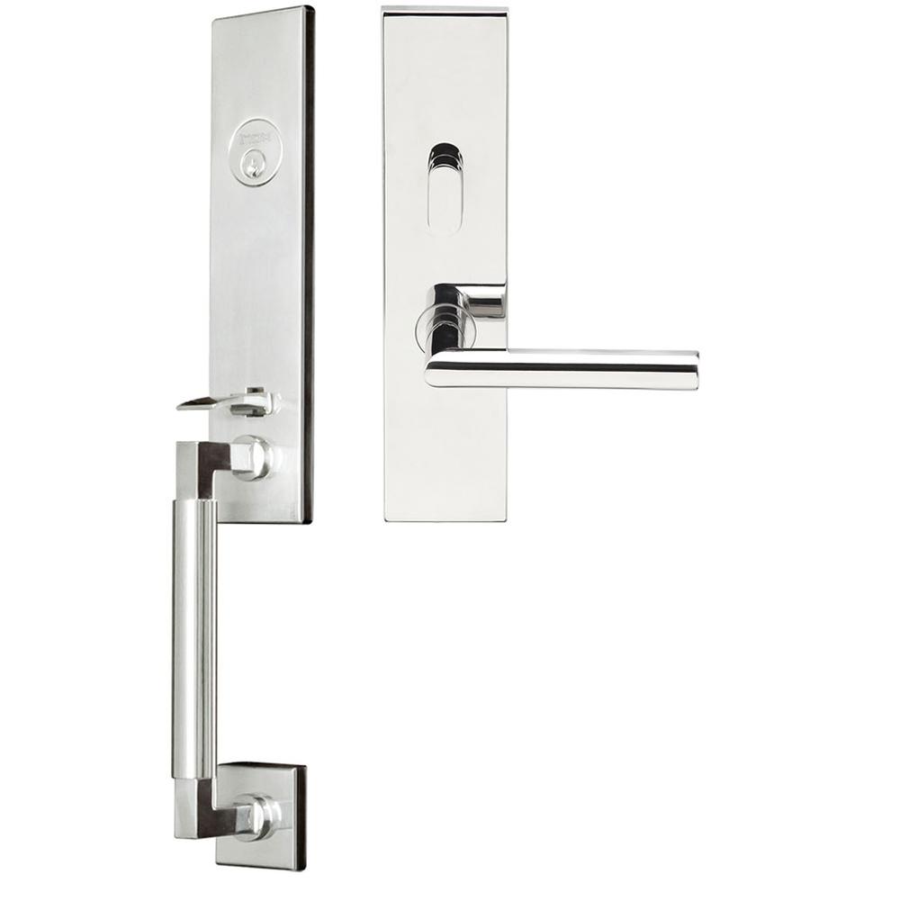 INOX - NY Handleset MT Mortise Frankfurt Entry 2-1/2''  32 LHR - Polished Stainless Steel