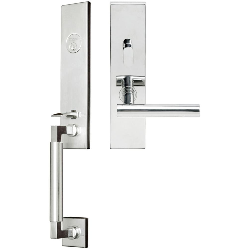 INOX - NY Handleset MT Mortise Copenhagen Entry 2-1/2''  32 LH - Polished Stainless Steel