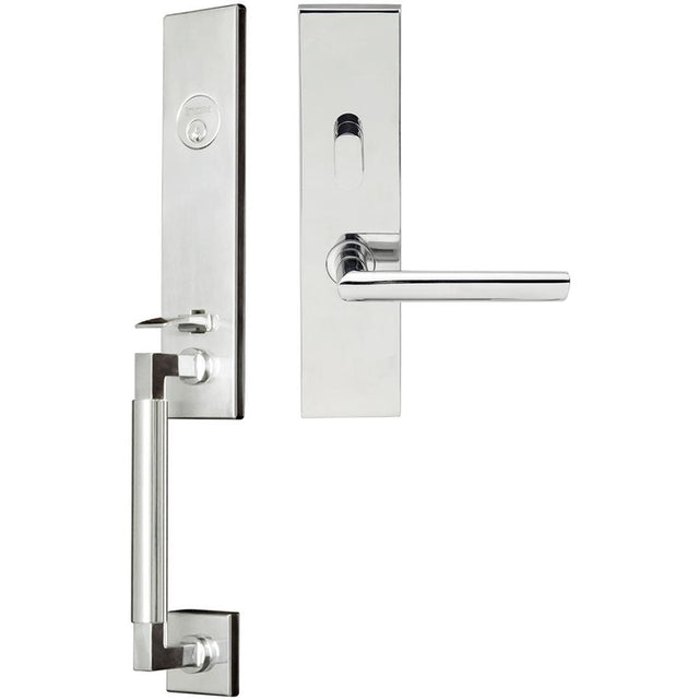 INOX - NY Handleset MT Mortise Stockholm Entry 2-1/2''  32 RHR - Polished Stainless Steel