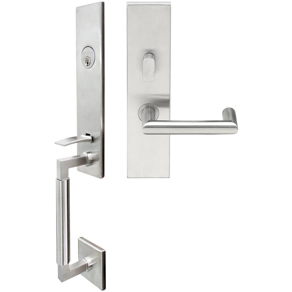 INOX - NY Handleset MT Mortise Stuttgart Entry 2-1/2''  32D RHR - Satin Stainless Steel